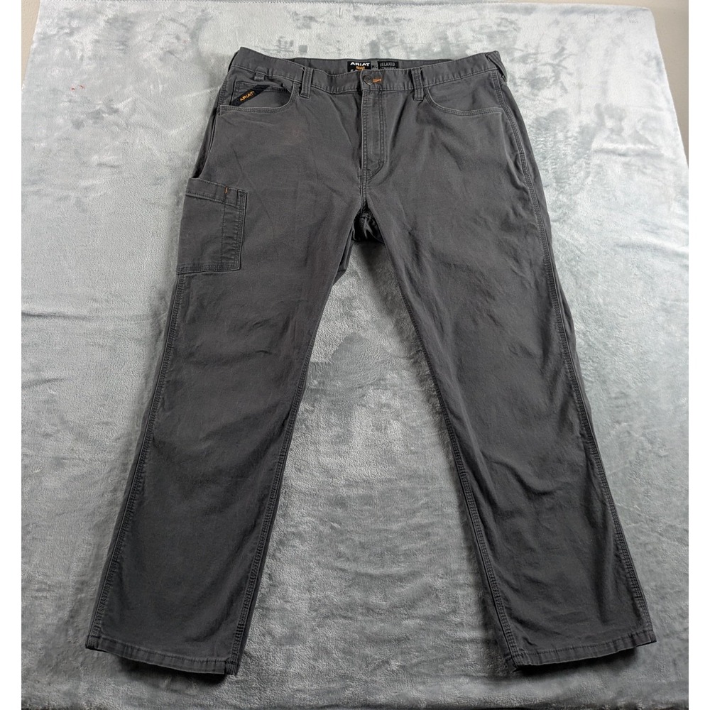 Ariat Pants Men 40x30 Gray Rebar M4 Relaxed Straight Canvas Workwear Durastretch